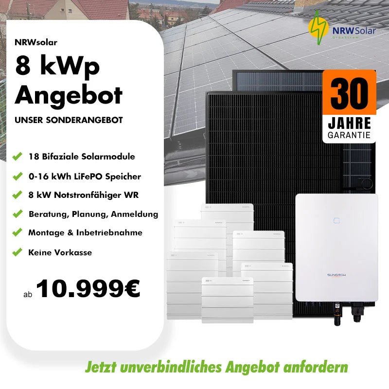 Photovoltaik Komplettanlage 8 kWp mit Speicher und Montage (Kopie) - NRW Solar