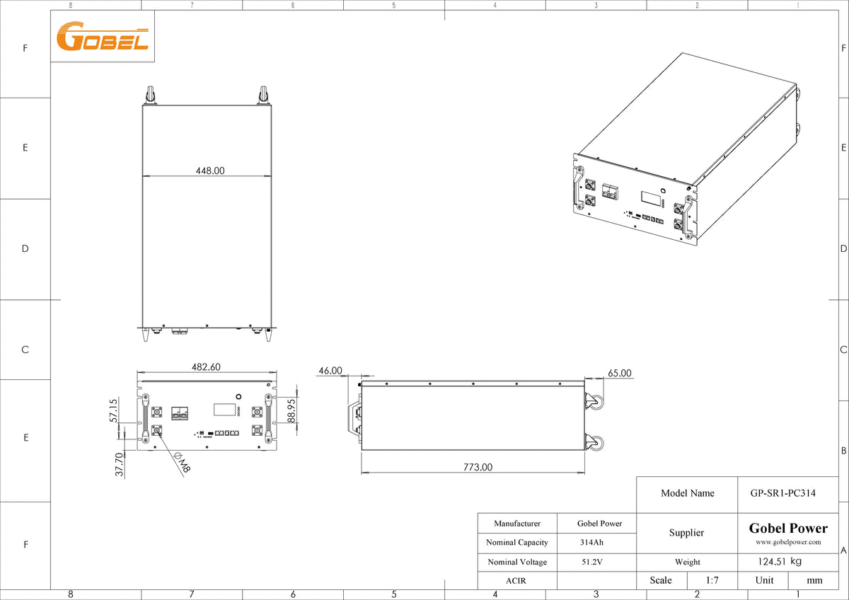 GP-SR1-PC314 Premium 51,2 V 314 Ah Batteriespeicher
